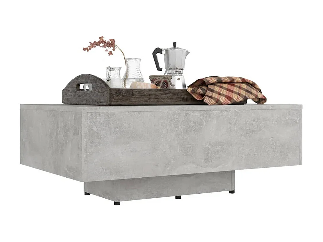 Betongrijze salontafel 85x55x31 cm bewerkt hout