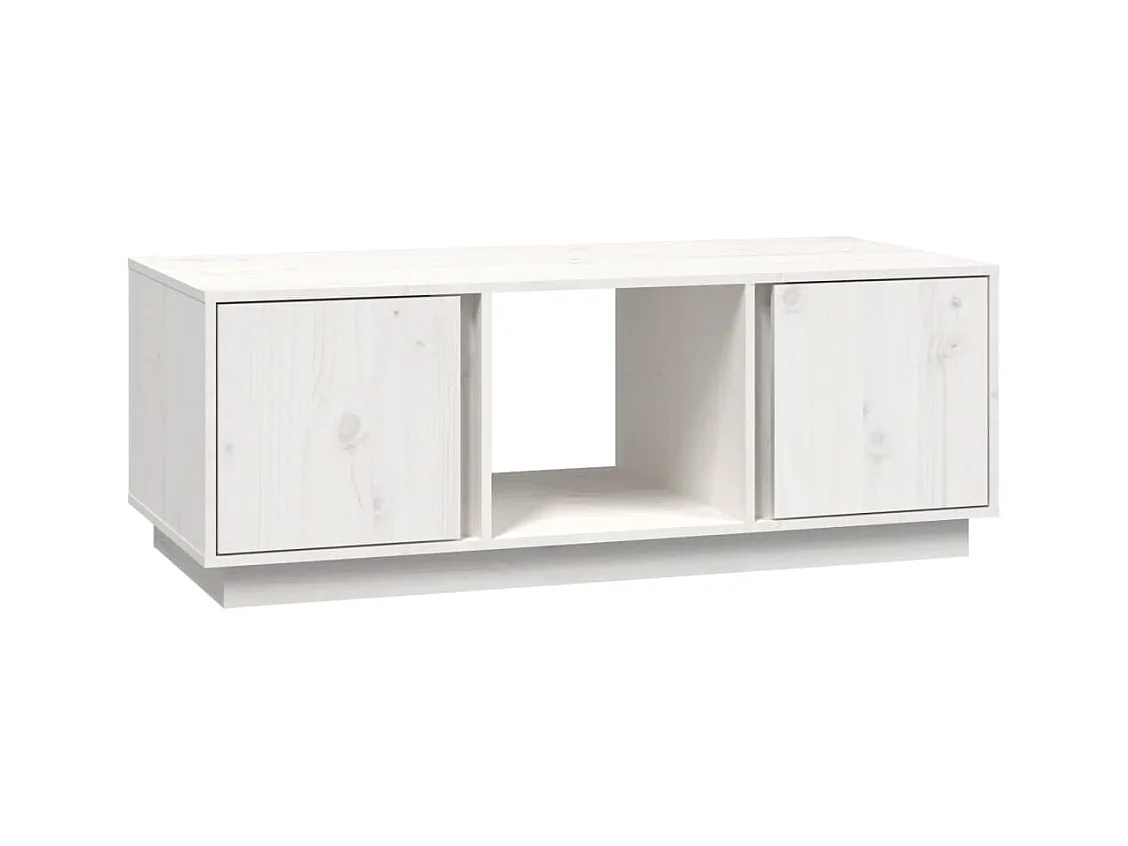Table basse Blanc 110x50x40 cm Bois massif de pin