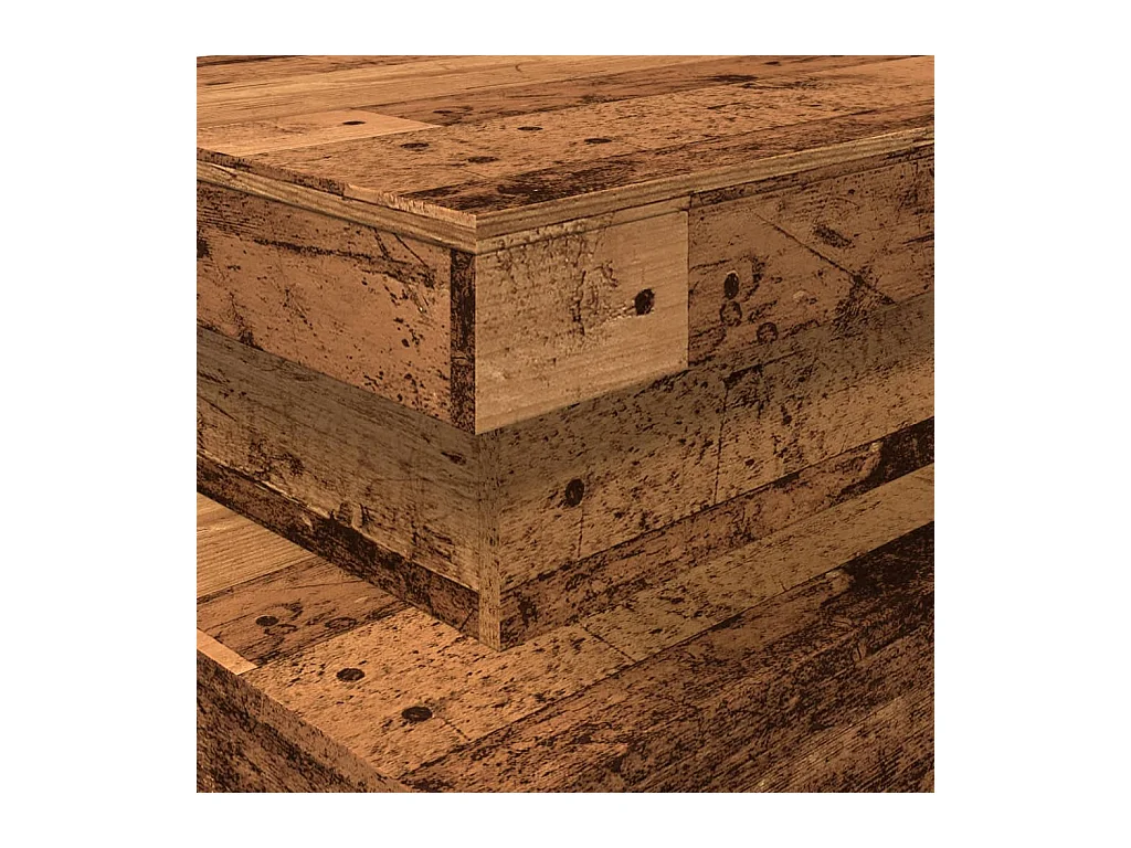 Table basse avec lumières LED vieux bois 90x50x40 cm