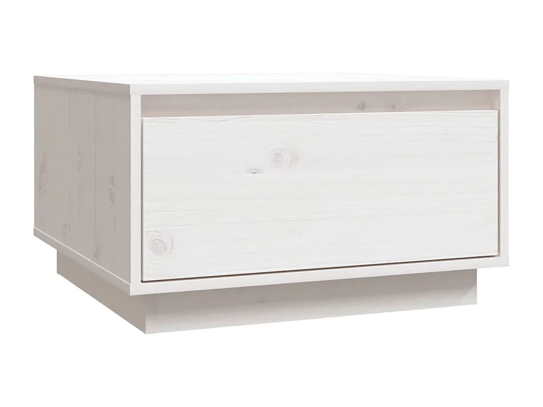 Table basse Blanc 55x56x32 cm Bois massif de pin