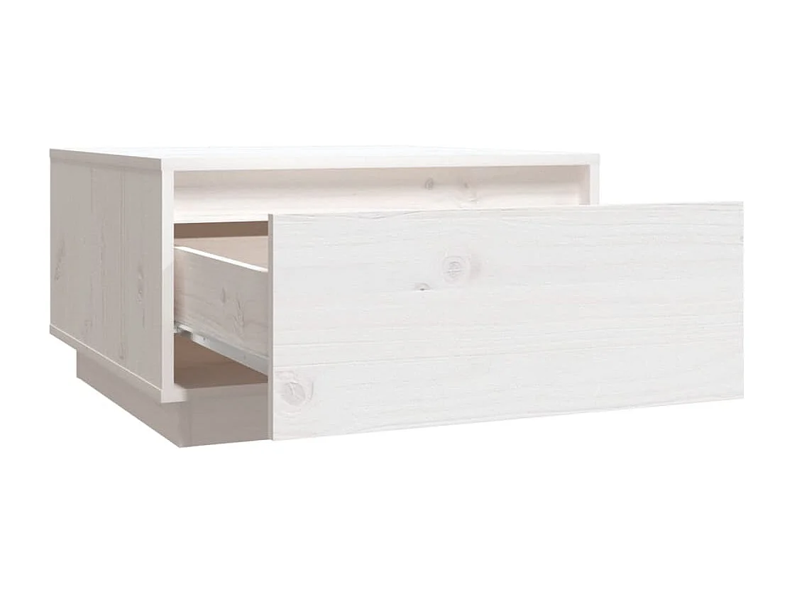 Table basse Blanc 55x56x32 cm Bois massif de pin