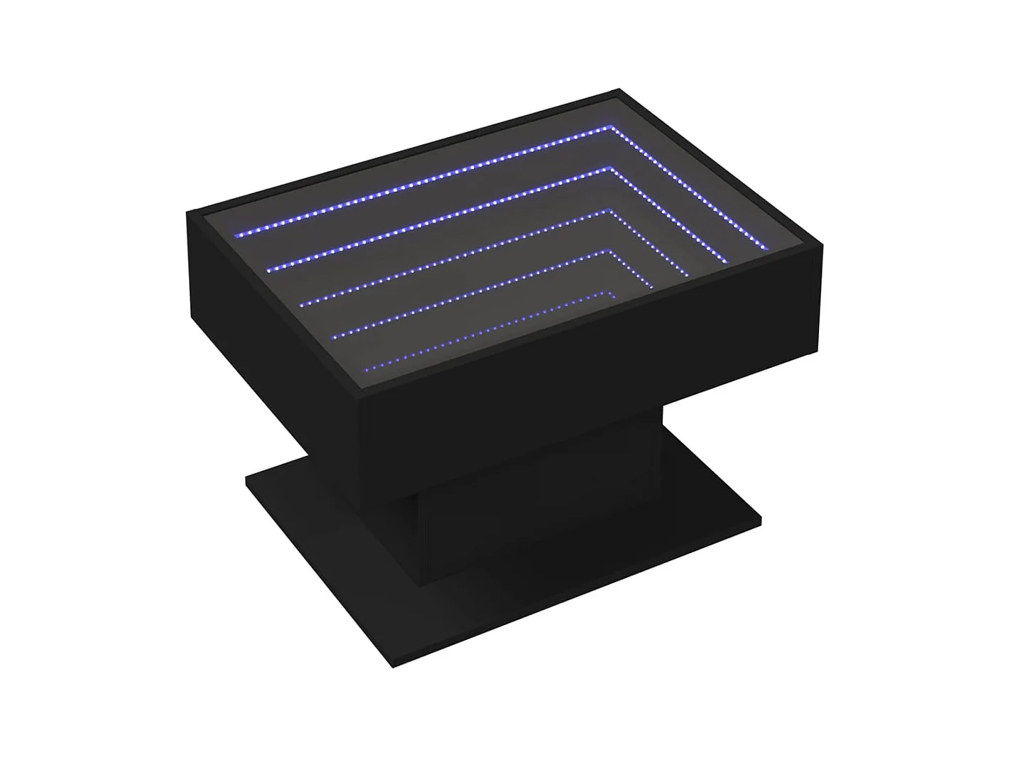 Table basse avec LED noir 70x50x45 cm bois d'ingénierie