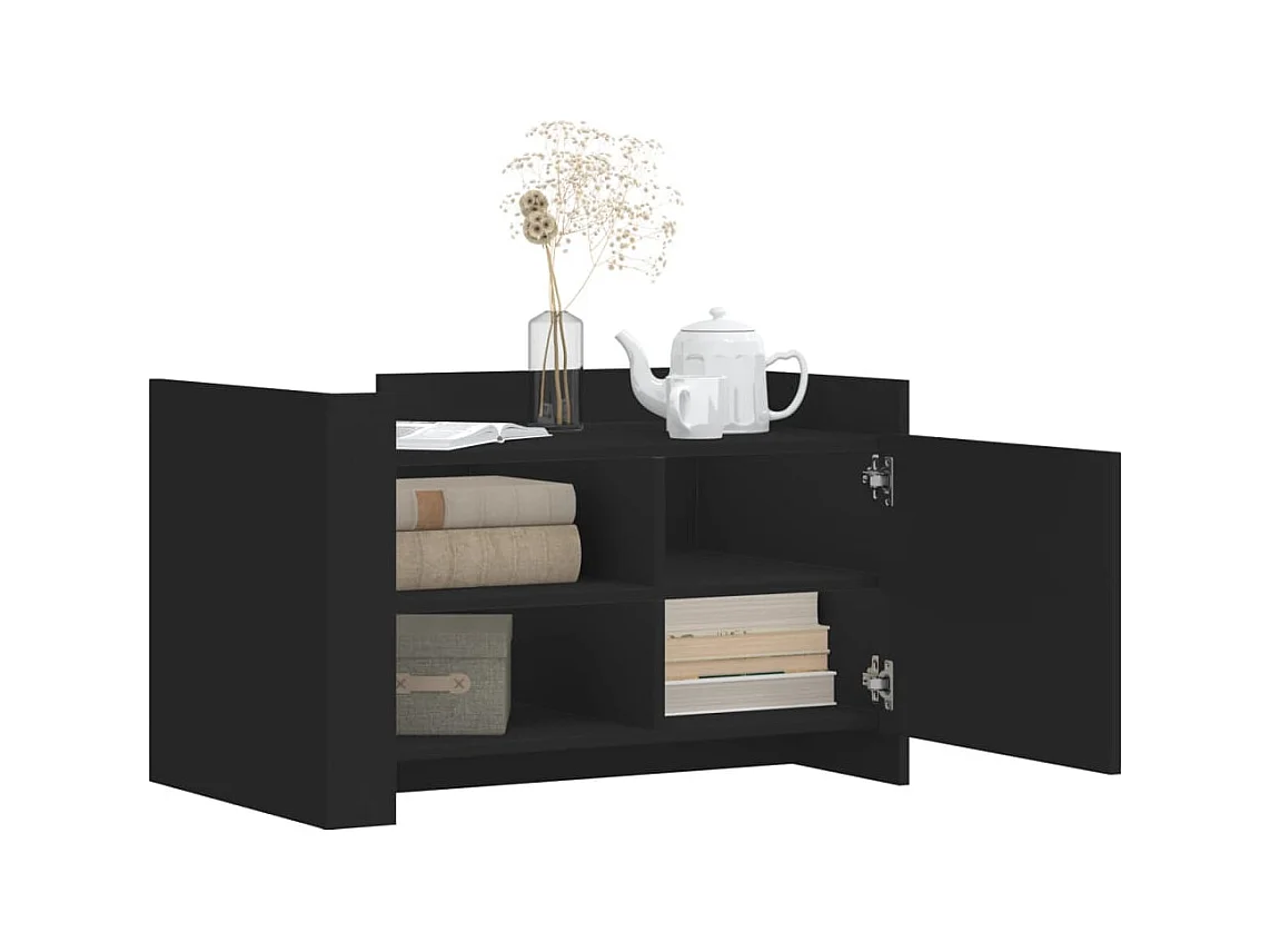 Table basse noir 80x50x50 cm bois d'ingénierie