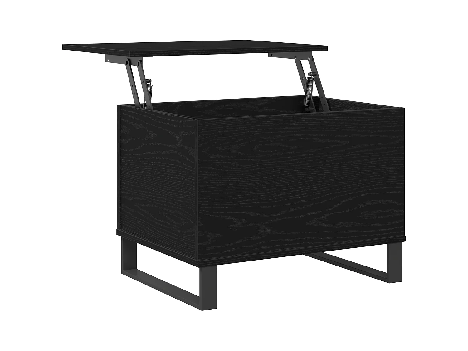 Table Basse Avec Plateau Relevable Noir Chêne 60x44,5x45 cm Bois d'ingénierie