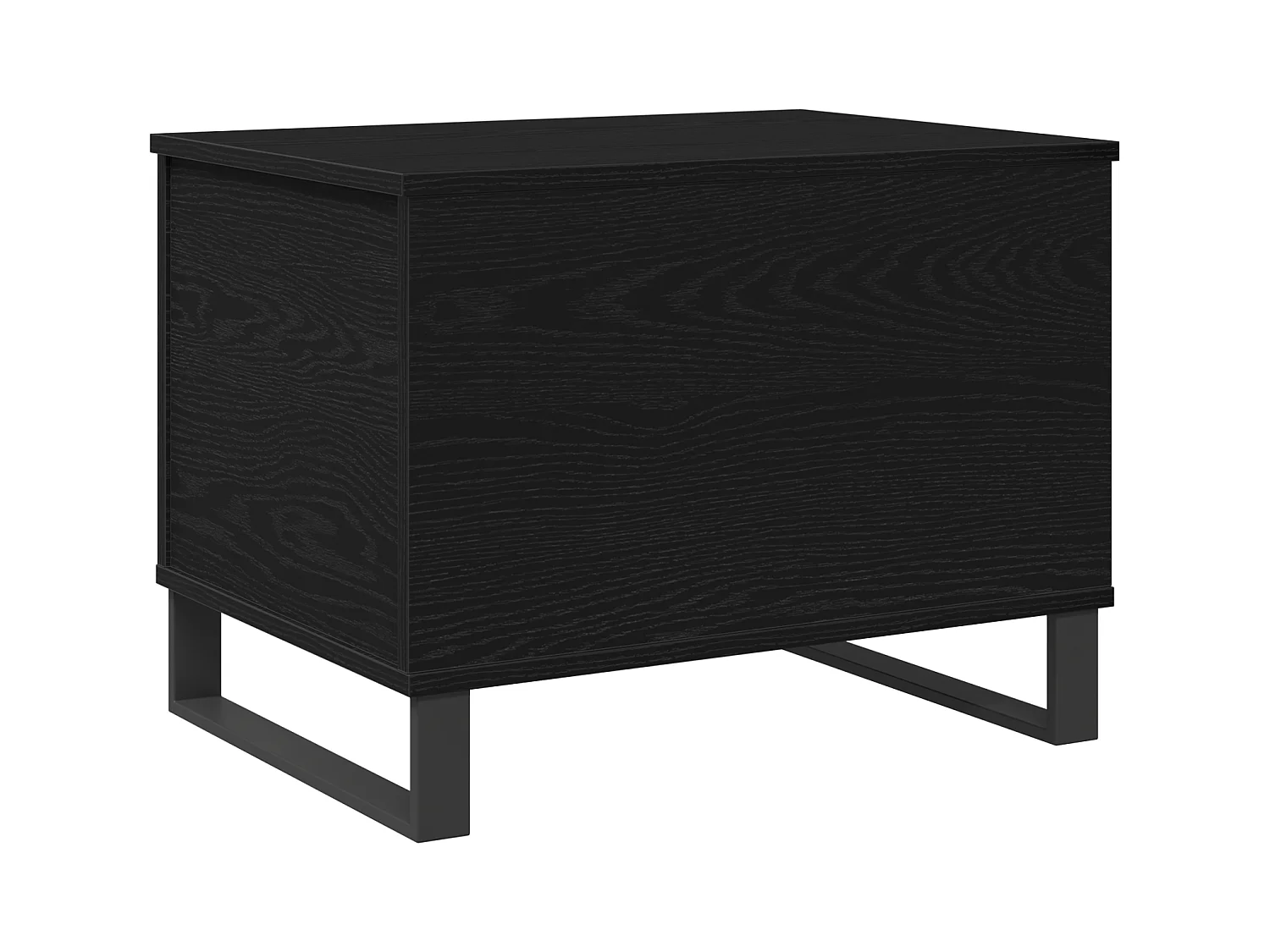 Table Basse Avec Plateau Relevable Noir Chêne 60x44,5x45 cm Bois d'ingénierie