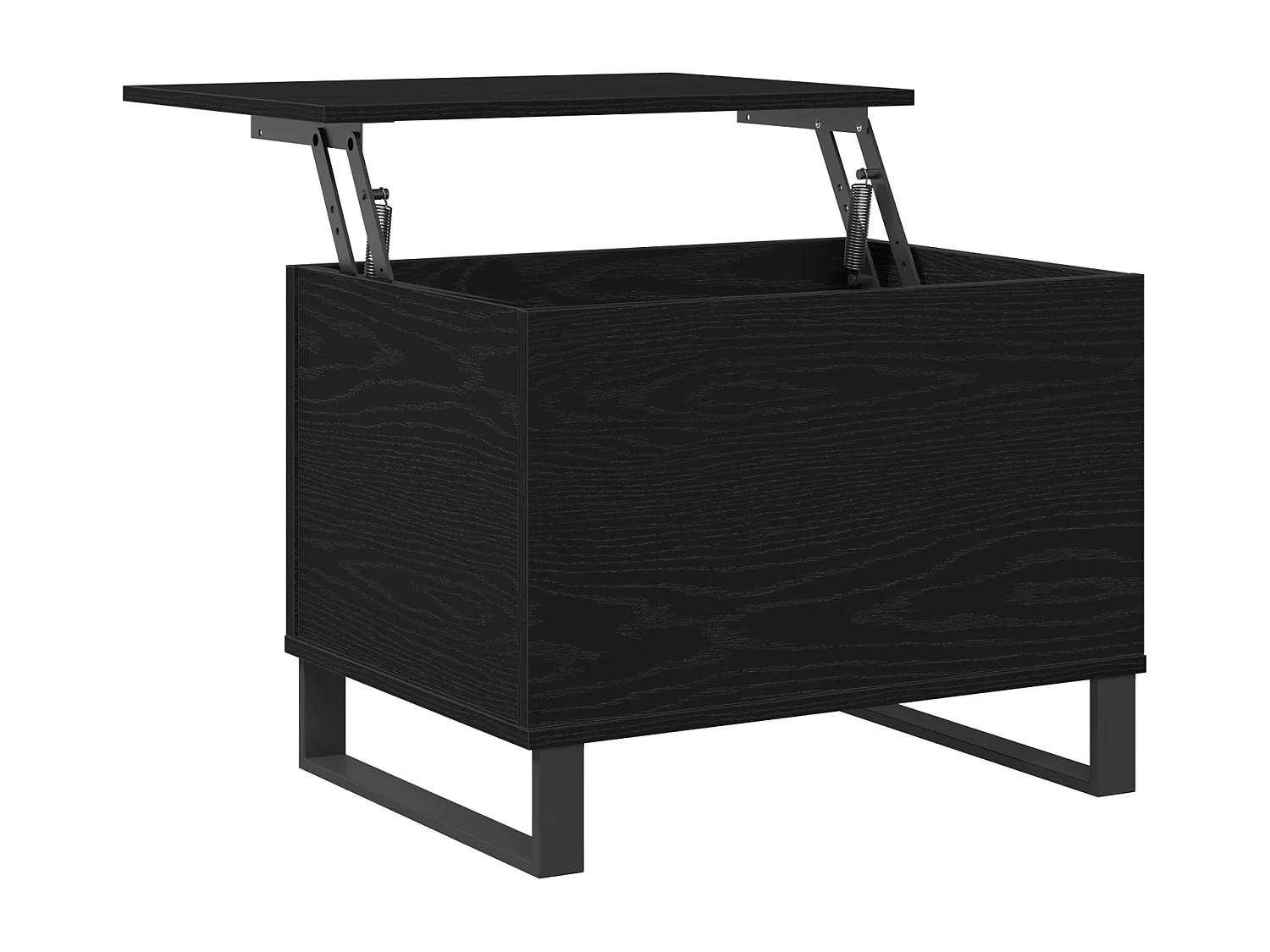 Table Basse Avec Plateau Relevable Noir Chêne 60x44,5x45 cm Bois d'ingénierie