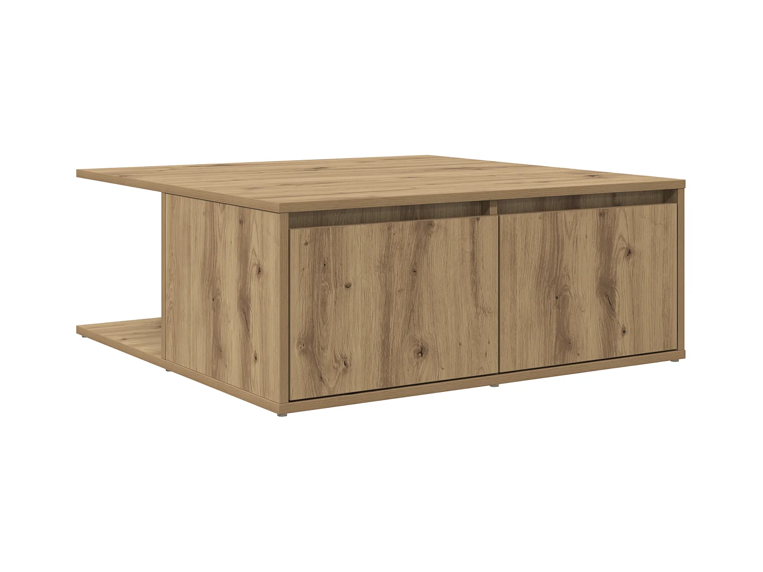 Table basse chêne artisanal 80 x 80 x 31 cm Bois d'ingénierie