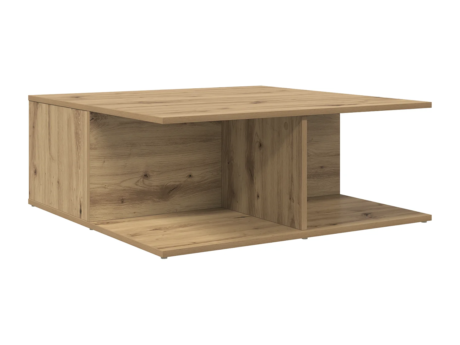 Table basse chêne artisanal 80 x 80 x 31 cm Bois d'ingénierie