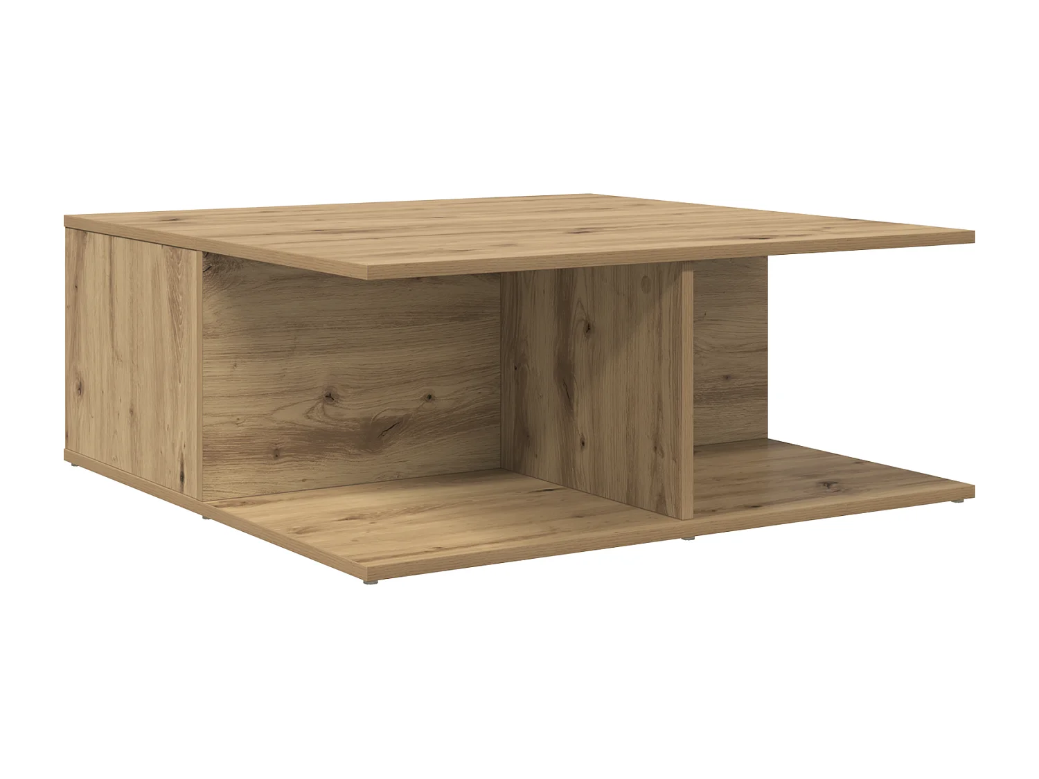 Table basse chêne artisanal 80 x 80 x 31 cm Bois d'ingénierie