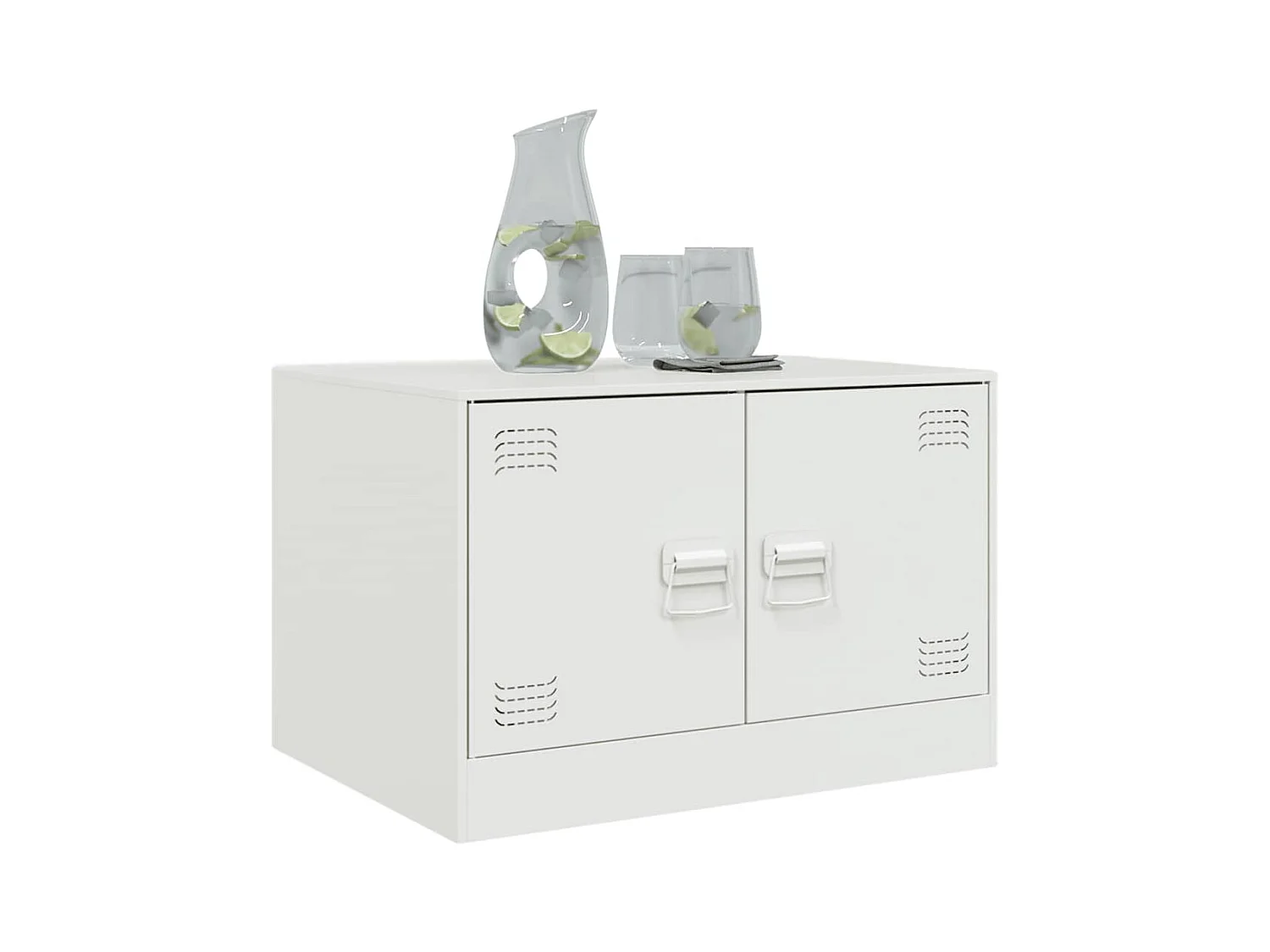 Table basse blanc 67x50x44 cm acier