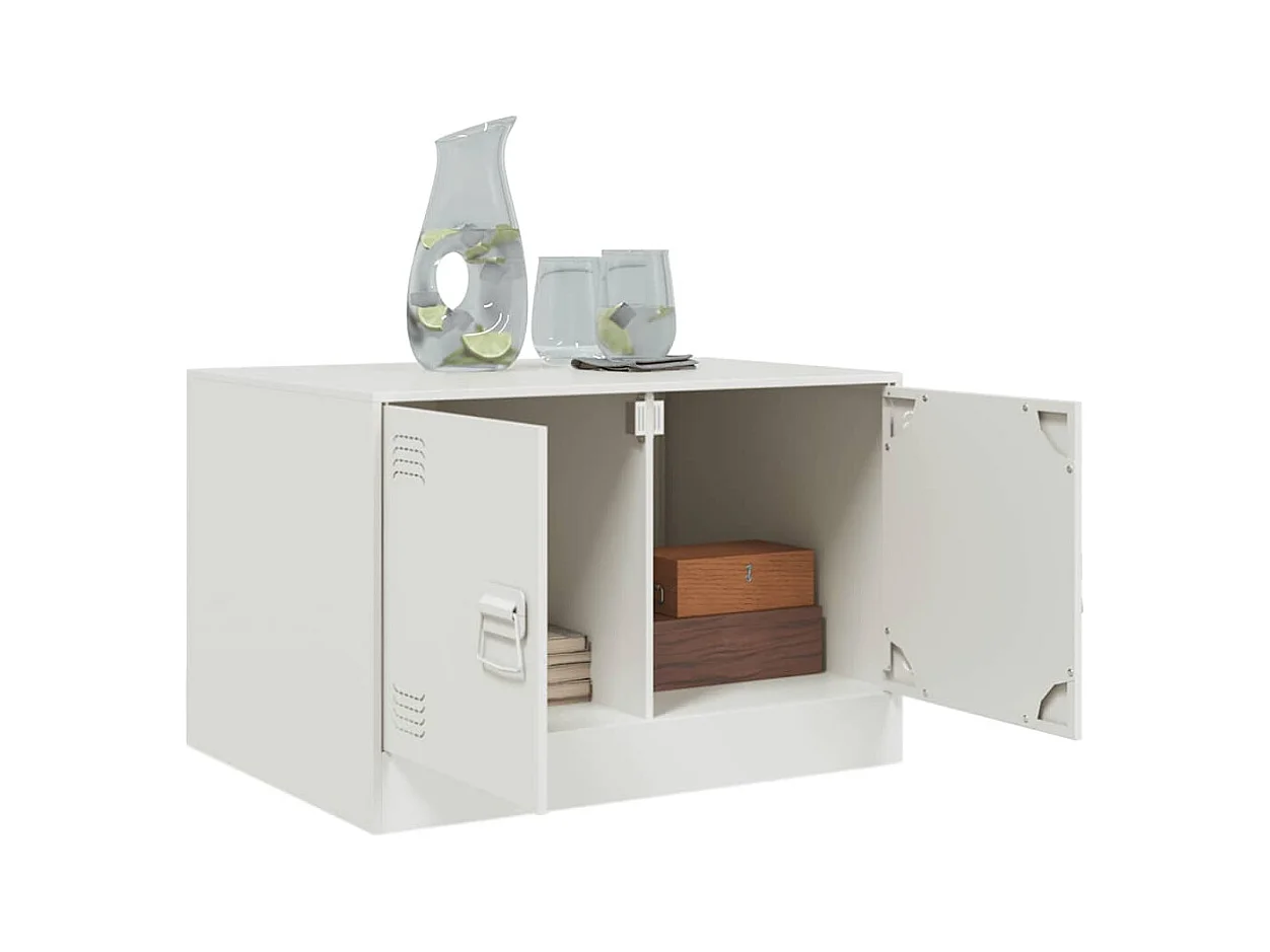 Table basse blanc 67x50x44 cm acier