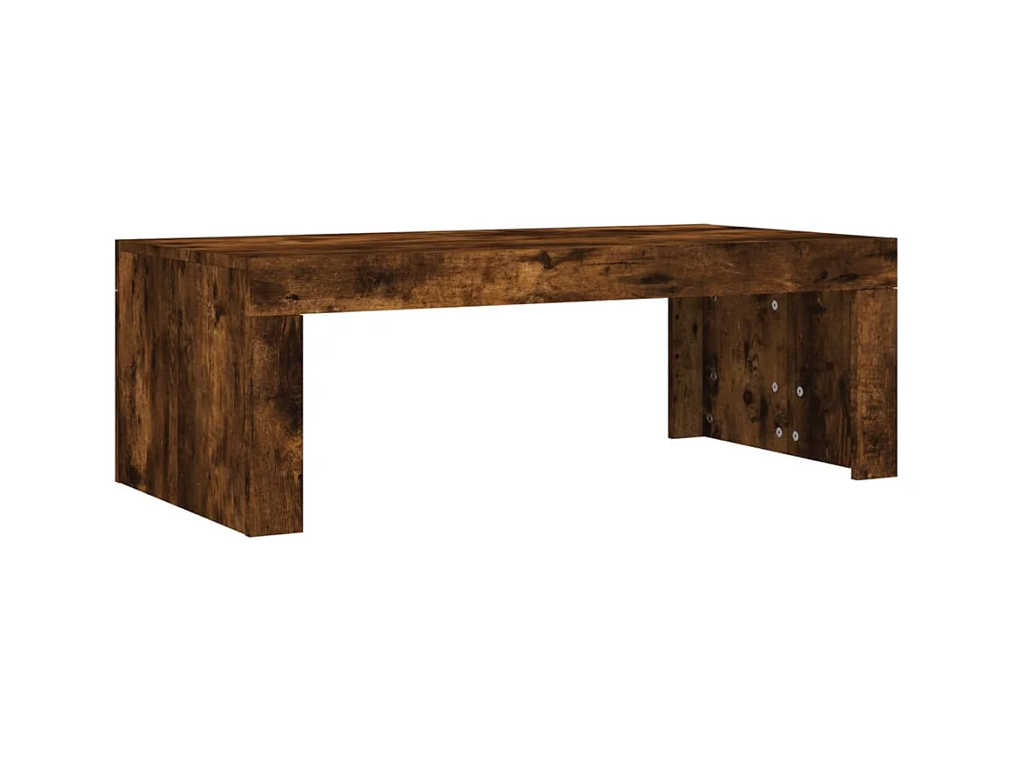 Table basse chêne fumé 102x50x36 cm bois d'ingénierie
