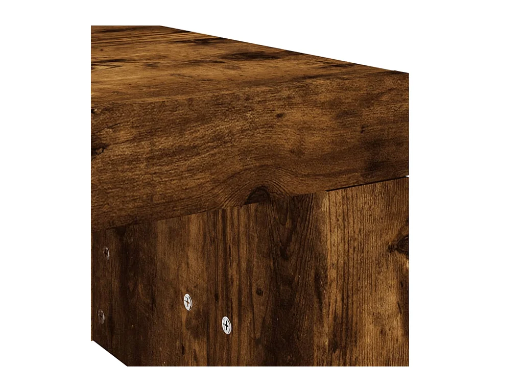Table basse chêne fumé 102x50x36 cm bois d'ingénierie