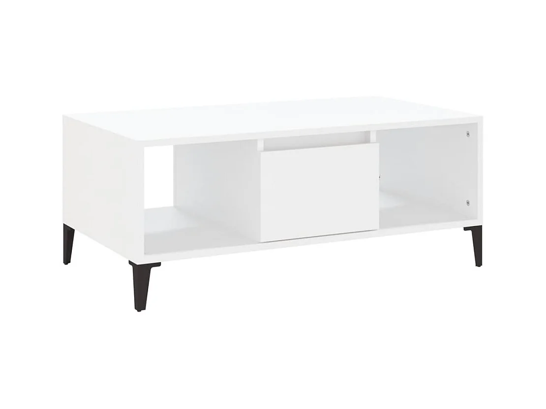 Table basse Blanc 90x50x36,5 cm Bois d'ingénierie