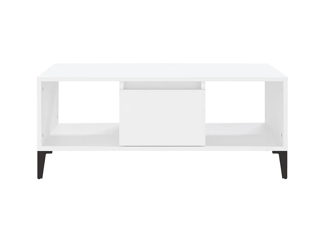 Table basse Blanc 90x50x36,5 cm Bois d'ingénierie