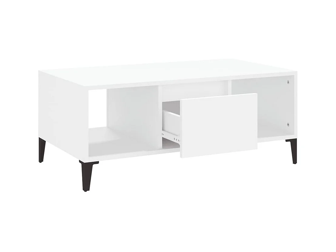 Table basse Blanc 90x50x36,5 cm Bois d'ingénierie