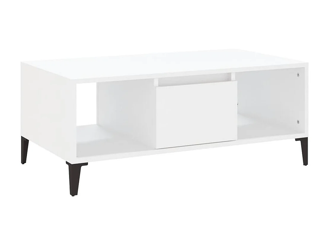 Table basse Blanc 90x50x36,5 cm Bois d'ingénierie