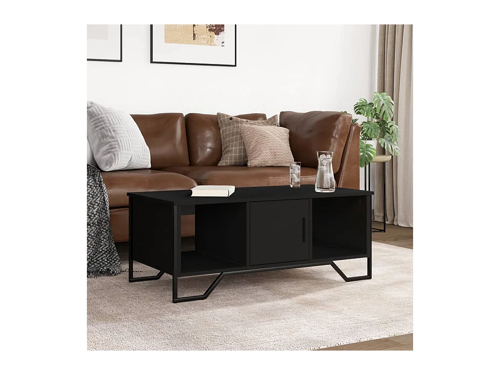 Table basse noir 100x51x40 cm bois d'ingénierie