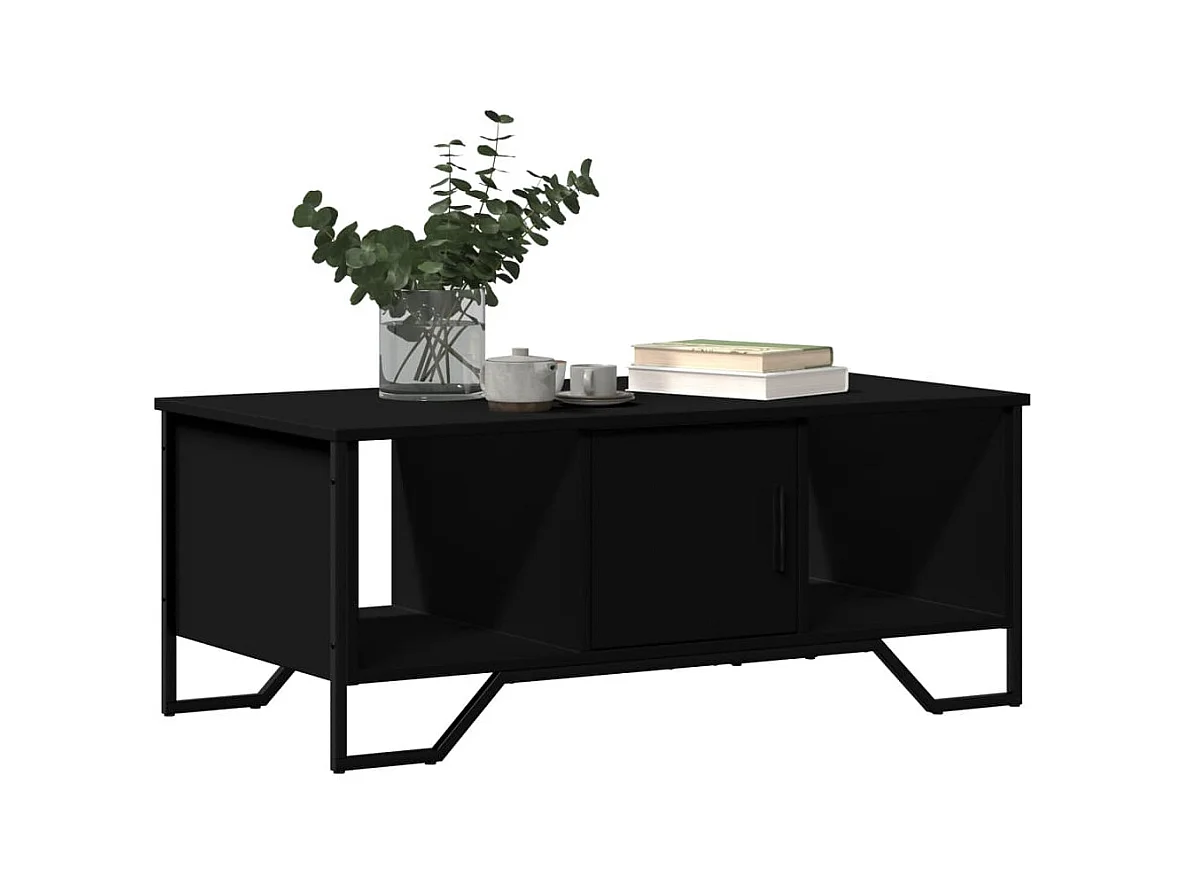 Table basse noir 100x51x40 cm bois d'ingénierie
