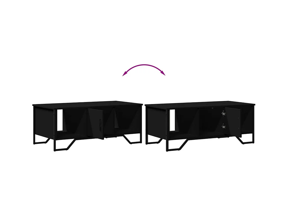 Table basse noir 100x51x40 cm bois d'ingénierie