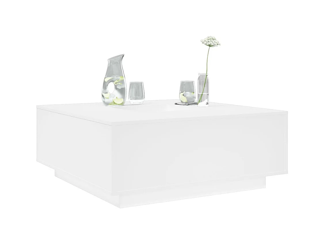 Table basse blanc 100x100x40 cm bois d'ingénierie