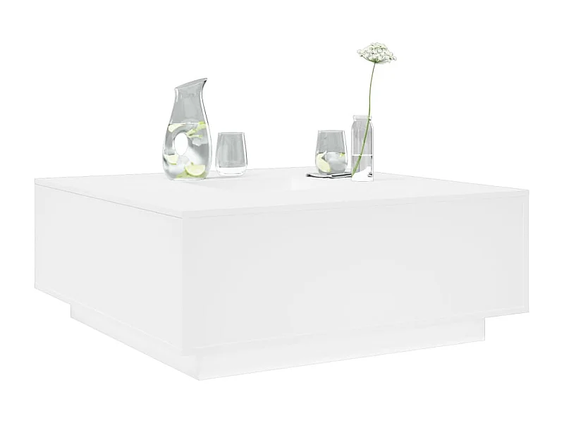 Tavolino bianco 100x100x40 cm in legno ingegnerizzato