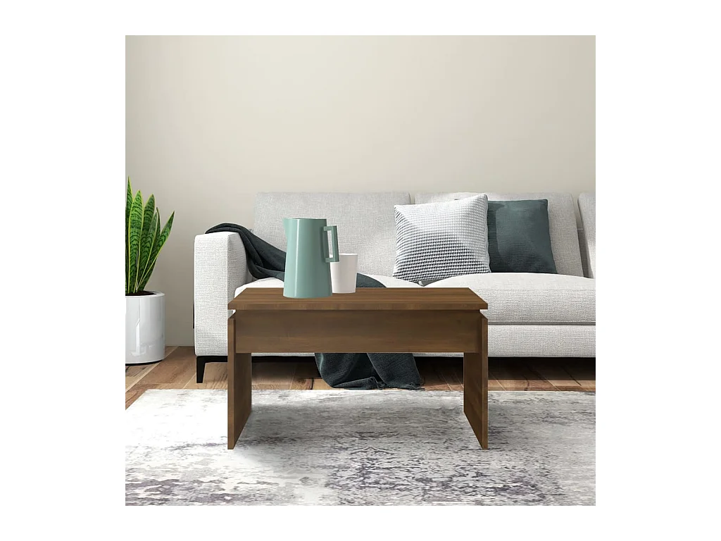 Table basse Chêne marron 68x50x38 cm Bois d'ingénierie