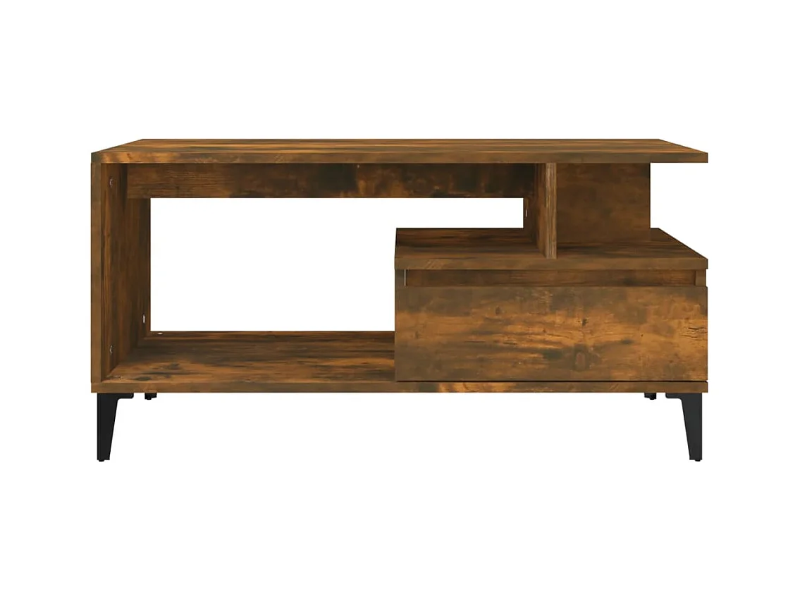 Table basse Chêne fumé 90x49x45 cm Bois d'ingénierie
