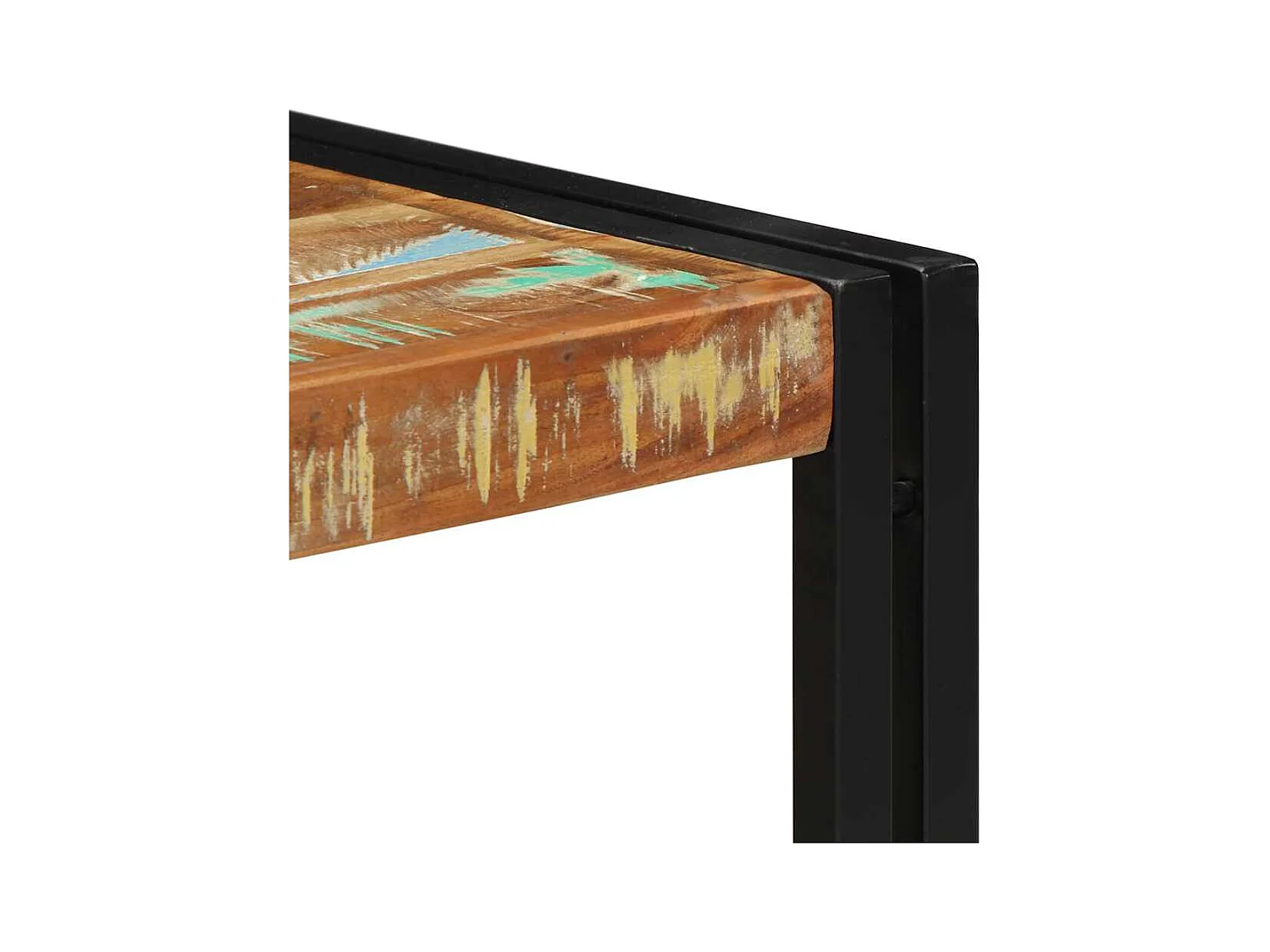 Table basse multicolore 50x50x35 cm bois de récupération massif