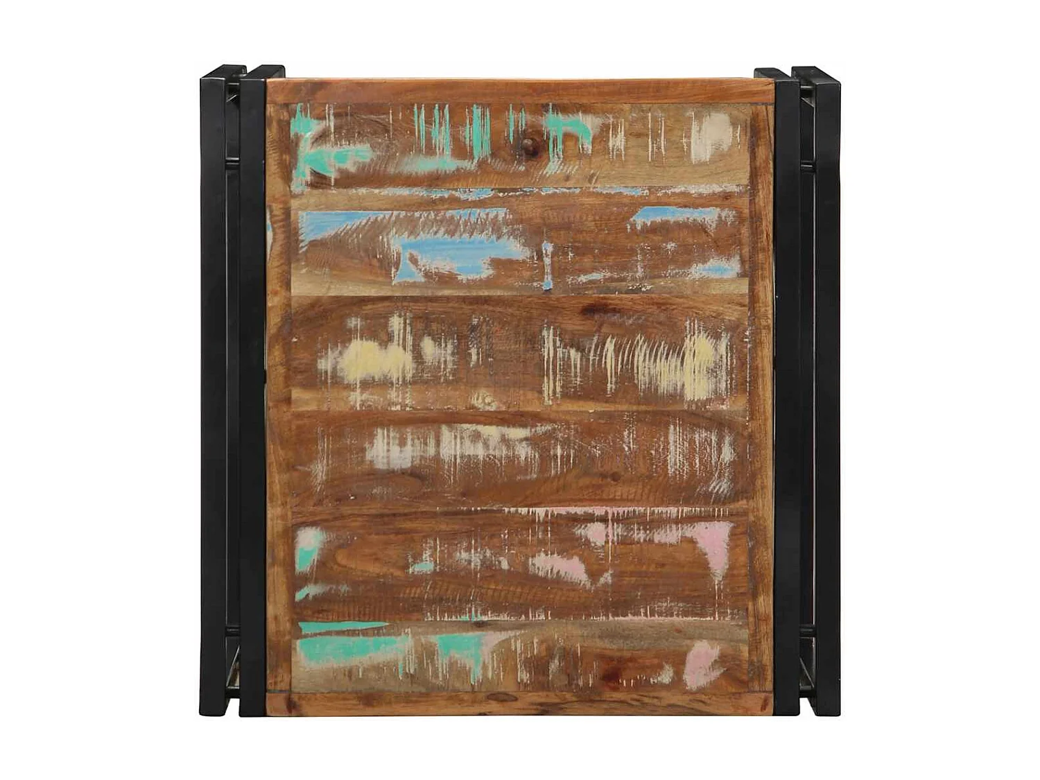 Mesa de centro multicolor 50x50x35 cm madera maciza recuperada