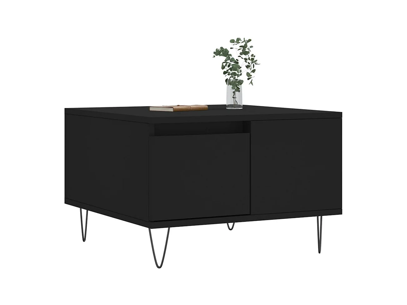 Table basse noir 55x55x36,5 cm bois d'ingénierie