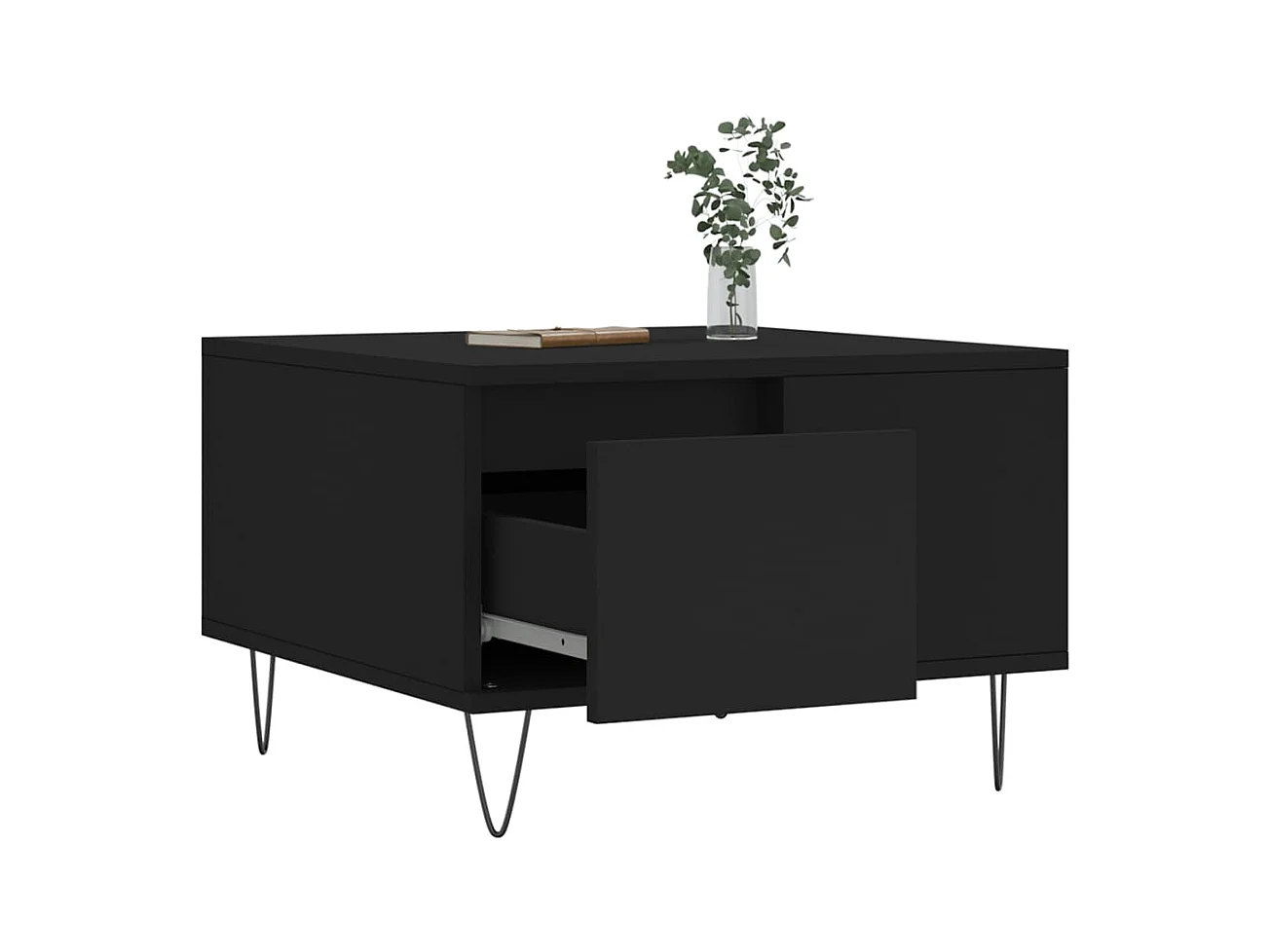 Table basse noir 55x55x36,5 cm bois d'ingénierie