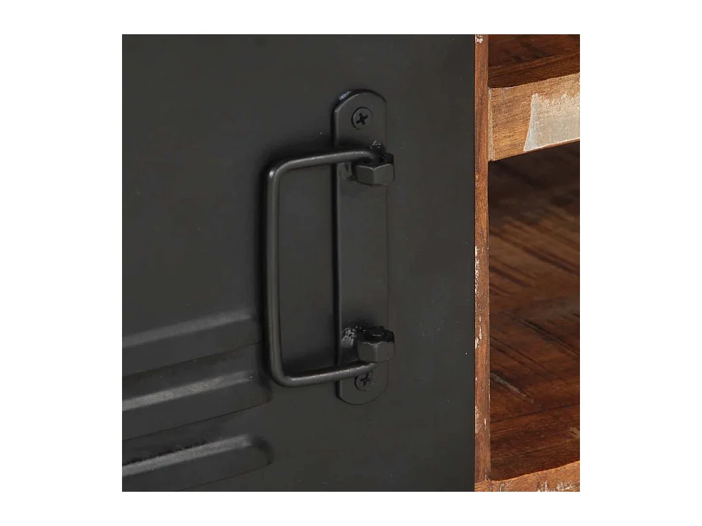 Table basse multicolore 90x50x36 cm bois de récupération massif