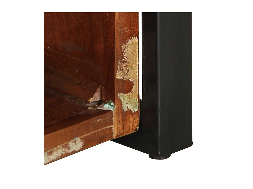 Table basse multicolore 90x50x36 cm bois de récupération massif