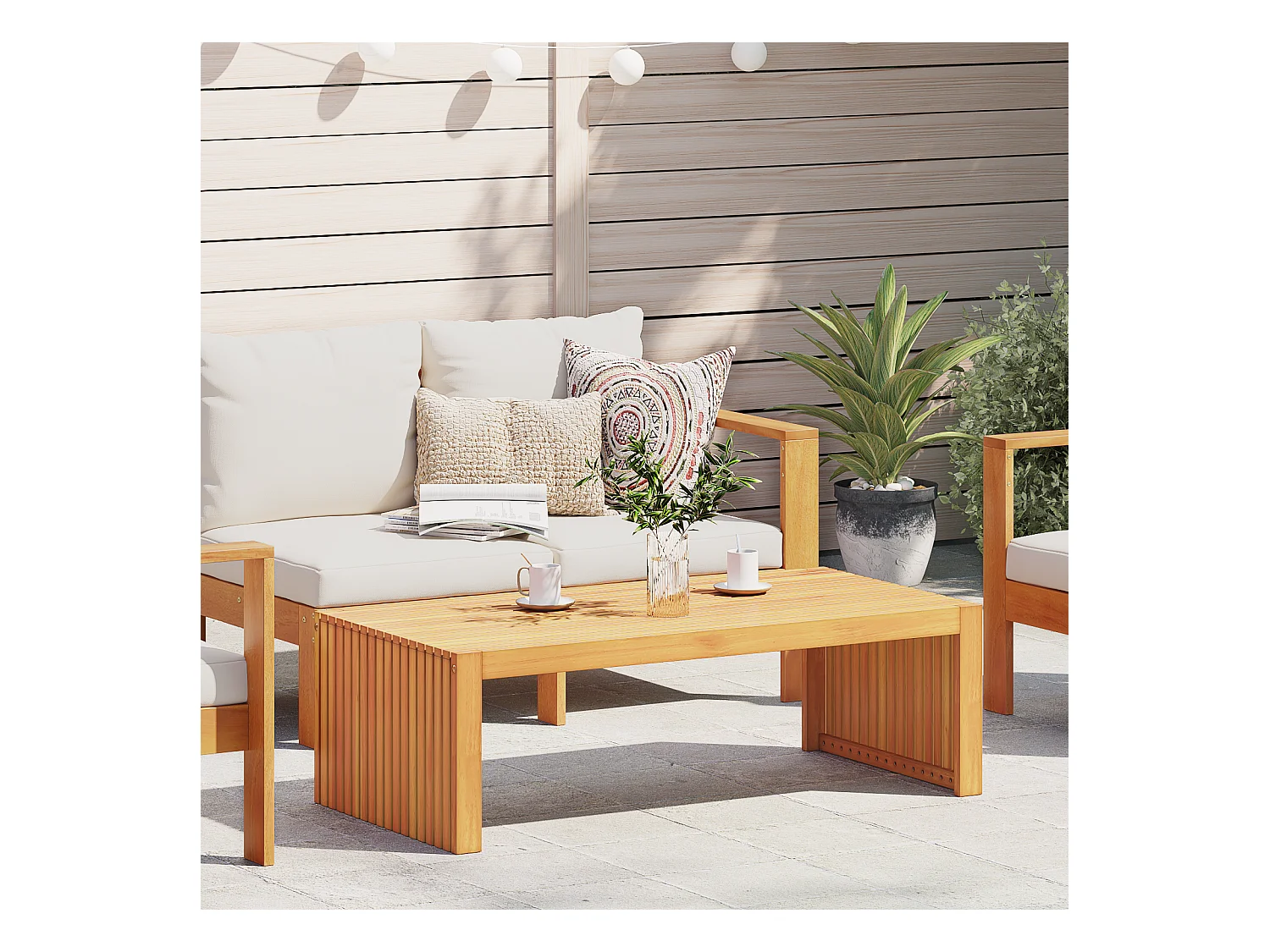 Table Basse de Jardin 110x55x35 cm Bois Massif Acacia