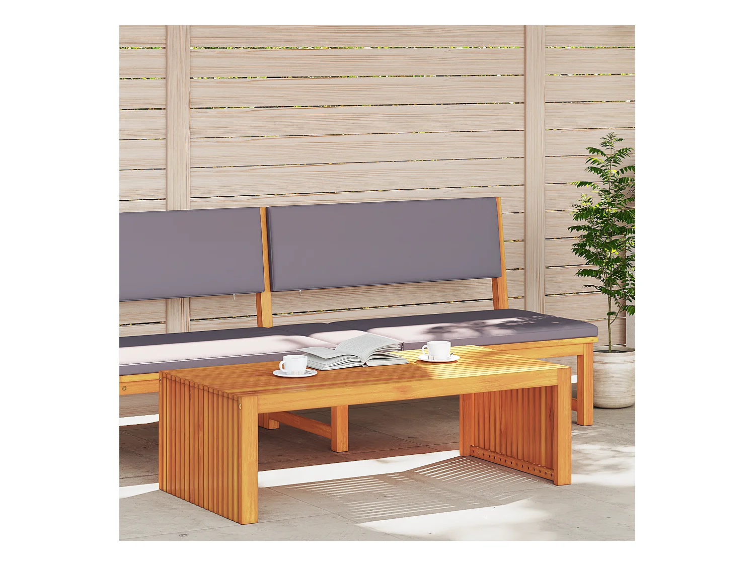 Table Basse de Jardin 110x55x35 cm Bois Massif Acacia