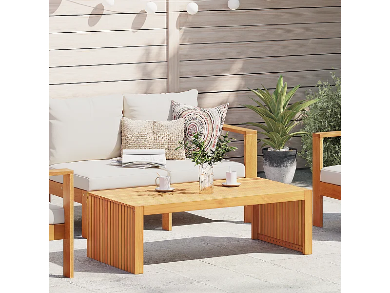 Mesa de centro de jardín 110x55x35 cm Madera maciza de acacia