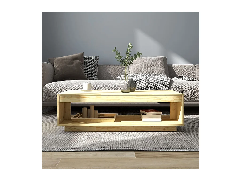 Table basse 110x50x33,5 cm bois de pin massif