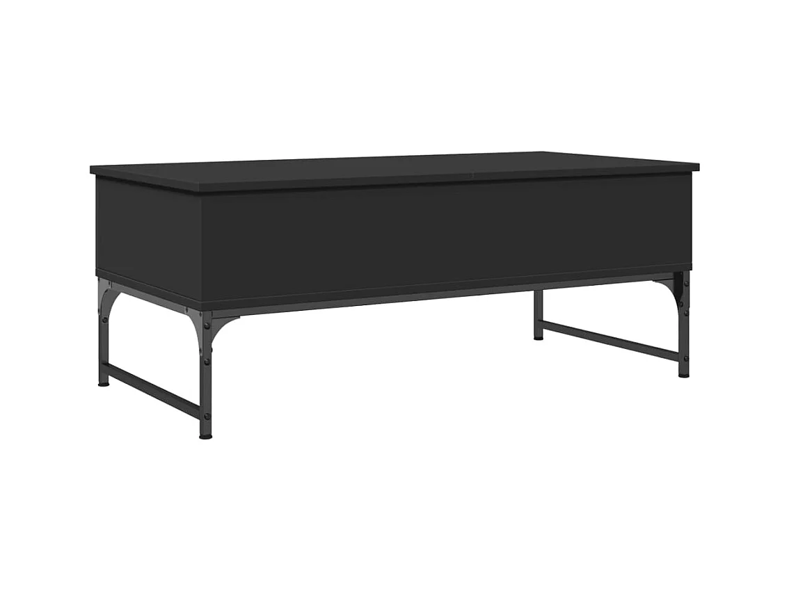 Table basse noir 100x50x40 cm bois d'ingénierie et métal