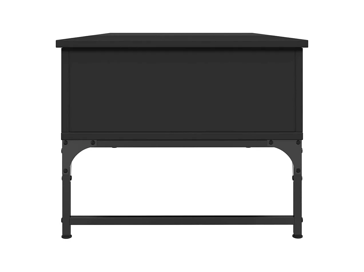 Table basse noir 100x50x40 cm bois d'ingénierie et métal