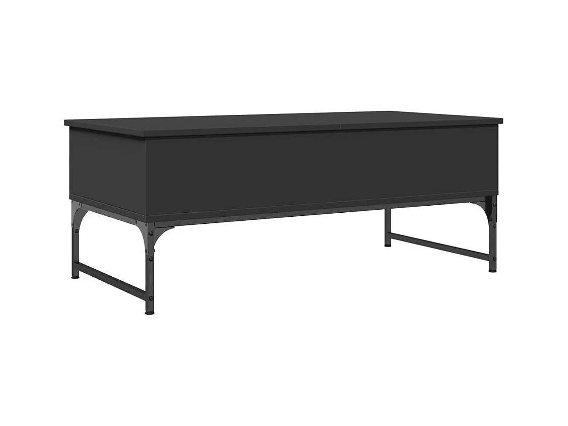 Table basse noir 100x50x40 cm bois d'ingénierie et métal
