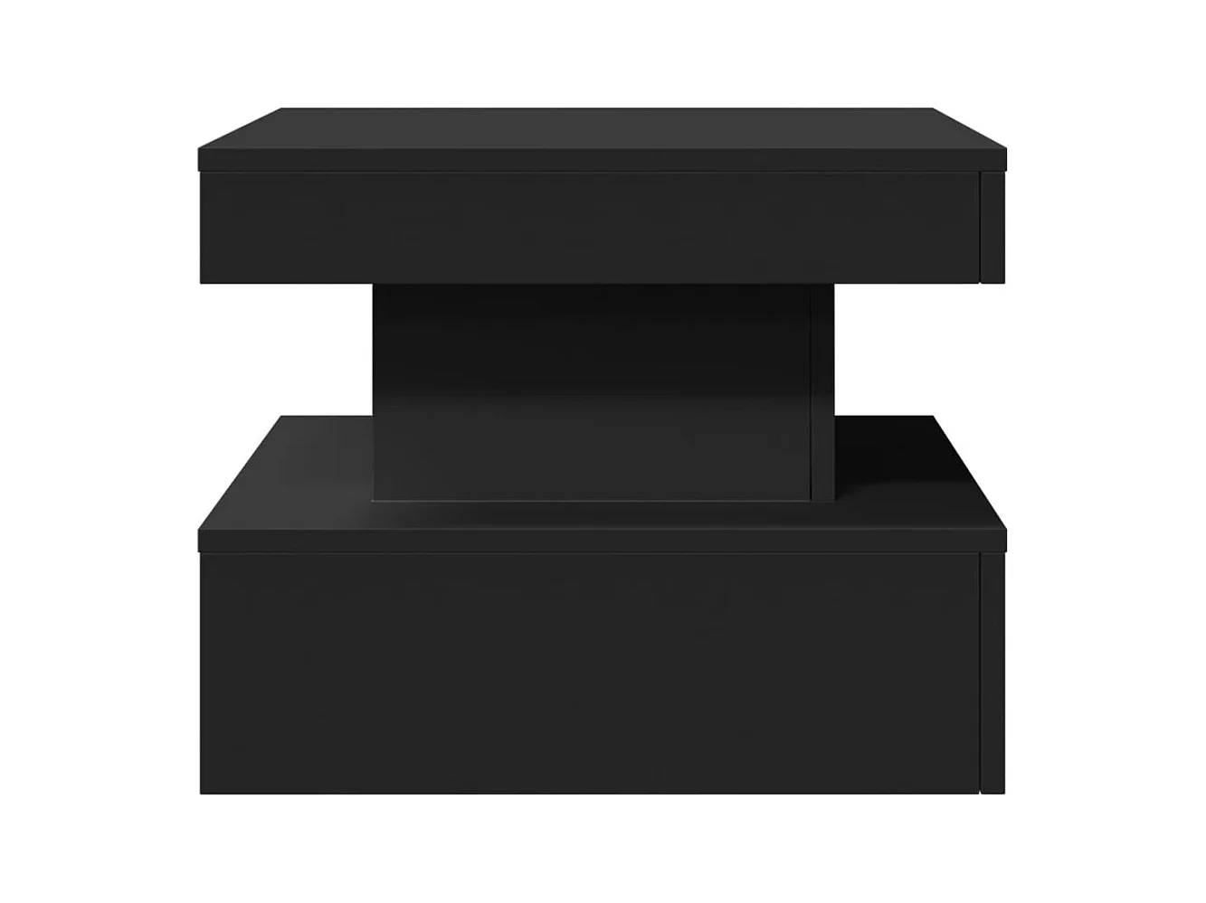 Mesa de centro con luces LED negra 50x50x40 cm