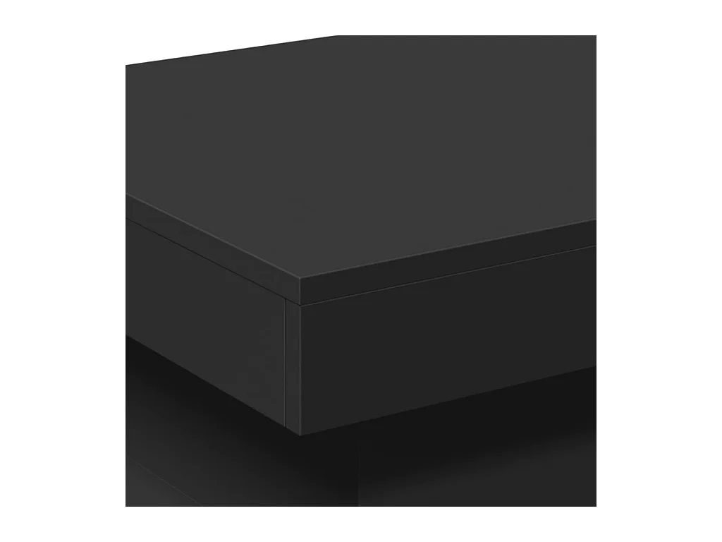 Mesa de centro con luces LED negra 50x50x40 cm