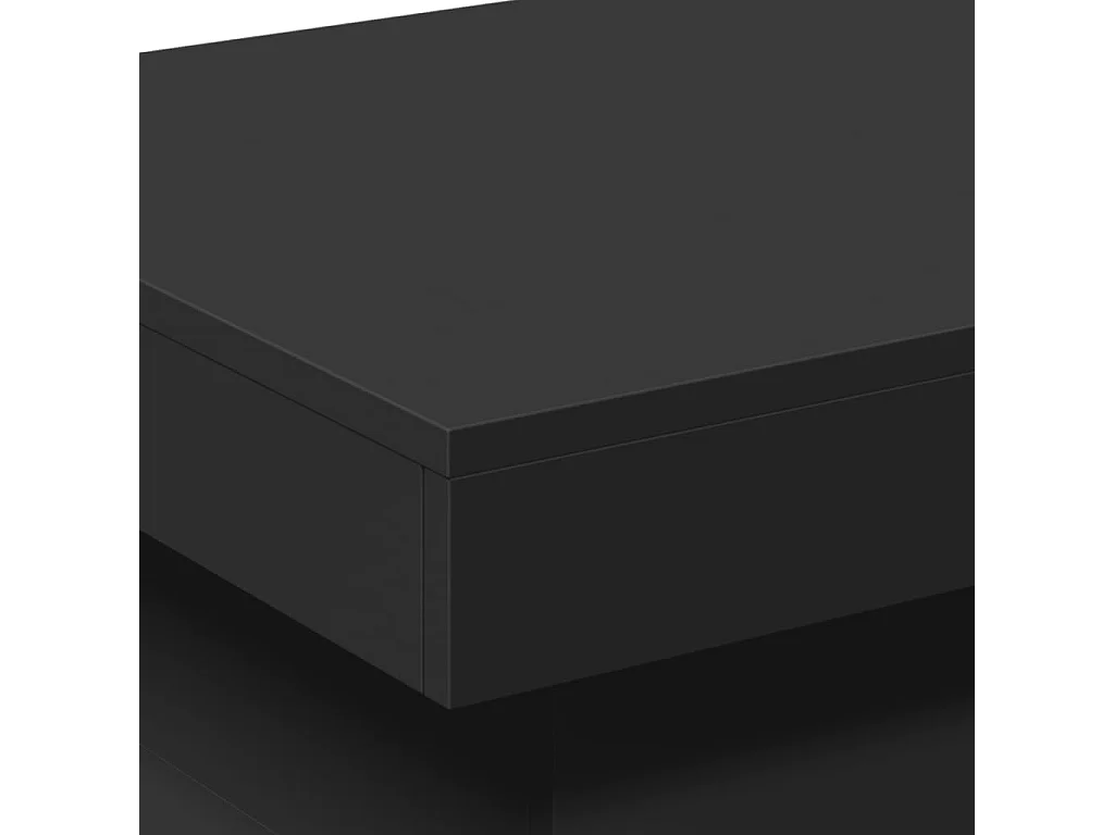 Mesa de centro con luces LED negra 50x50x40 cm