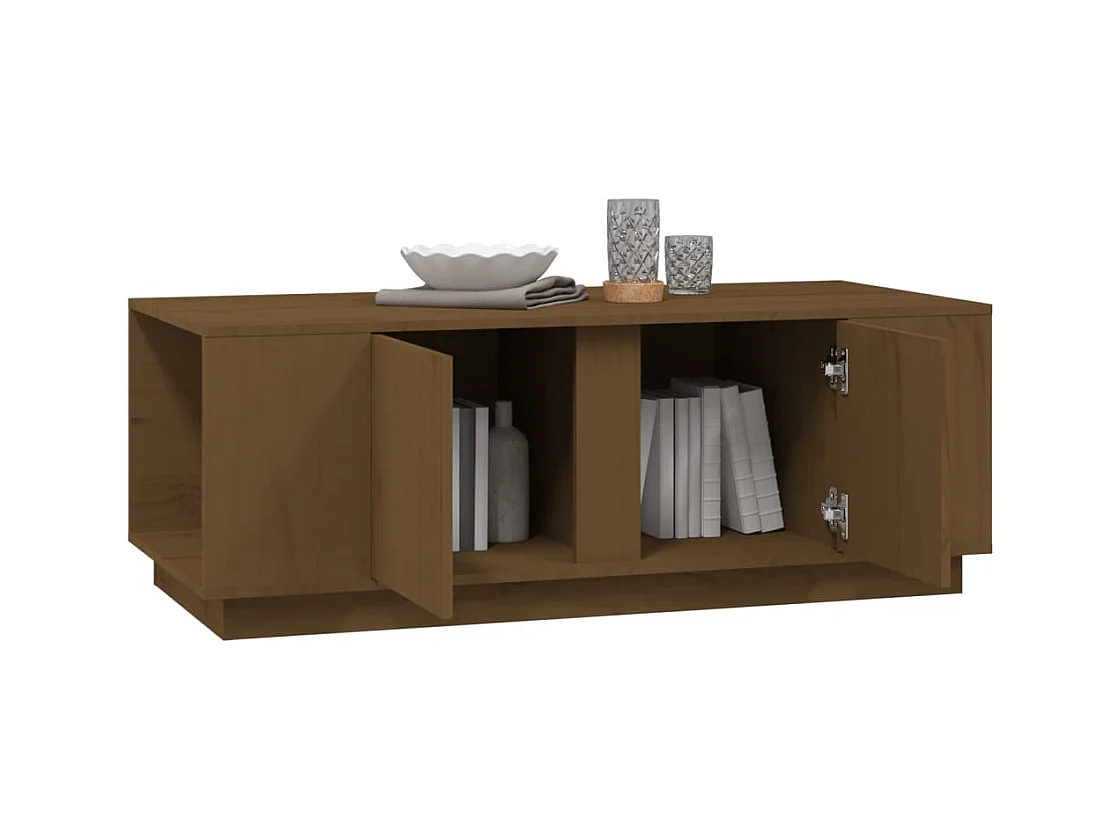 Table basse Marron miel 110x50x40 cm Bois massif de pin