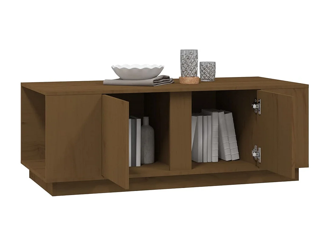 Table basse Marron miel 110x50x40 cm Bois massif de pin