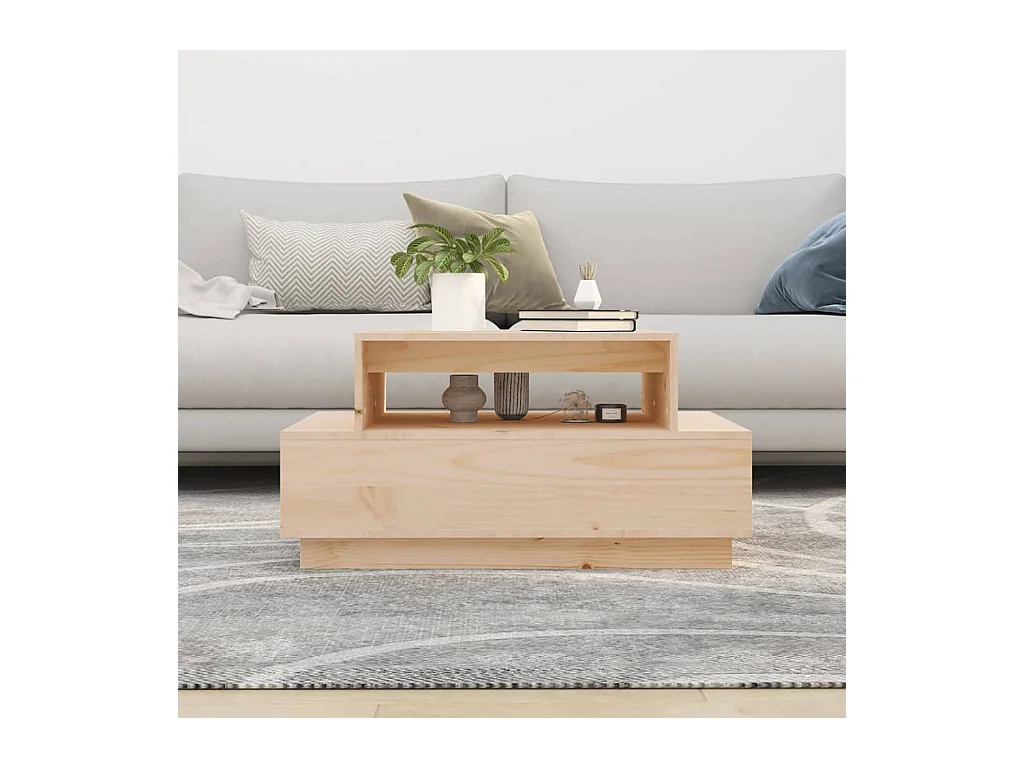 Table basse 80x55x40,5 cm Bois massif de pin