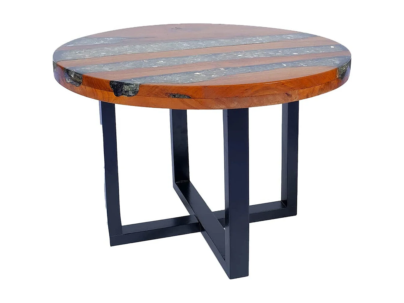 Mesa de centro de resina de teca de 60 cm