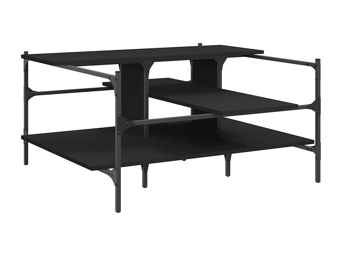 Tavolino da caffè nero 100x100x48,5 cm in legno ingegnerizzato