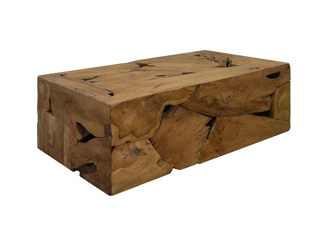 Table basse 90x50x30 cm Teck véritable Marron